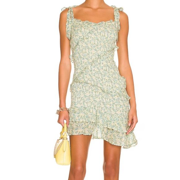 ASTR The Label Women Yellow Green Multi Mini Dress MEDIUM - Picture 2 of 9